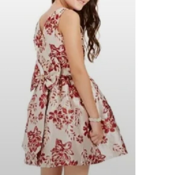 BNWT RARE EDITIONS OSCARS shimmer foil party bow flare (16) fabulous ruby - Picture 11 of 11